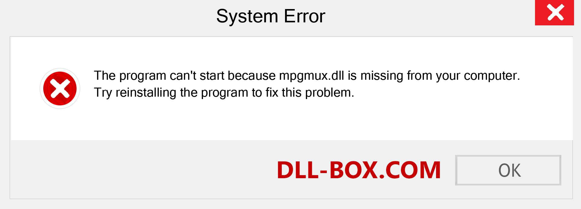  mpgmux.dll file is missing?. Download for Windows 7, 8, 10 - Fix  mpgmux dll Missing Error on Windows, photos, images