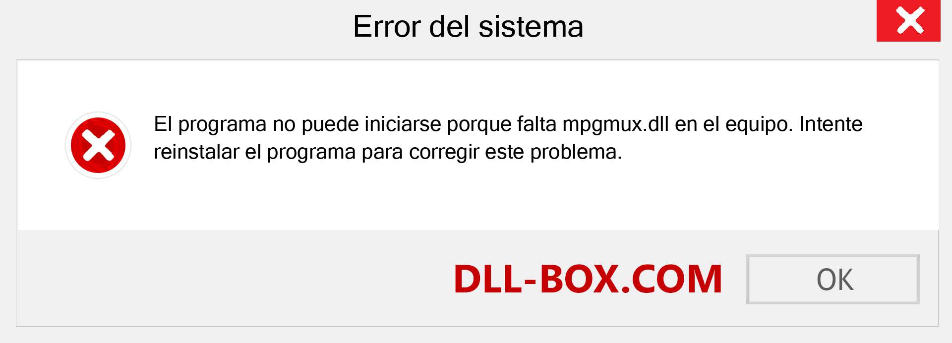 ¿Falta el archivo mpgmux.dll ?. Descargar para Windows 7, 8, 10 - Corregir mpgmux dll Missing Error en Windows, fotos, imágenes